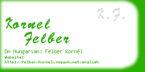 kornel felber business card