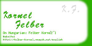 kornel felber business card